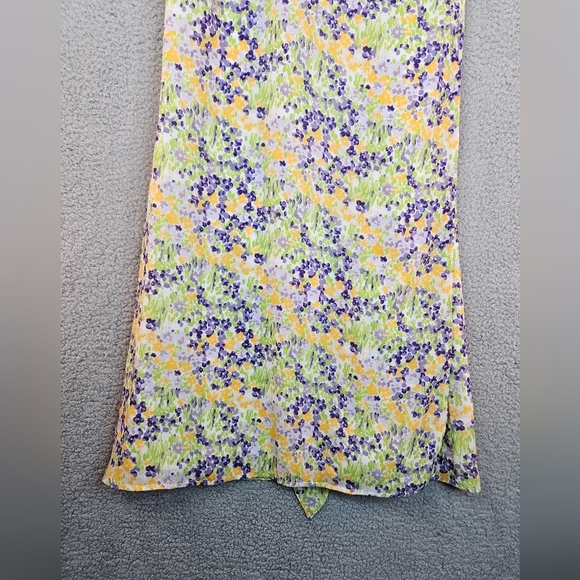 Chadwicks Womens Spring Summer Floral Ruffle Semi Wrap Midi Dress Sz 10 - Picture 6 of 11